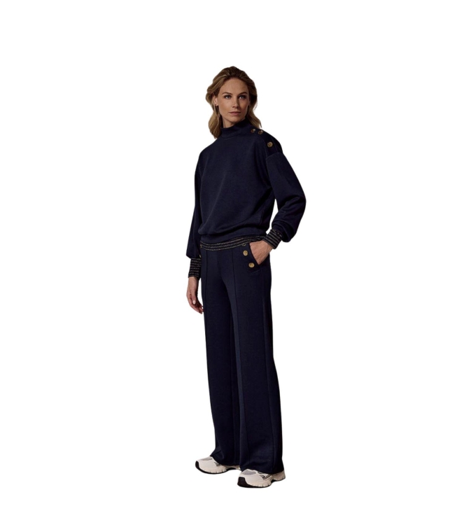 Tramontana Technical Sweat Wide-Leg Trousers 5032 Midnight