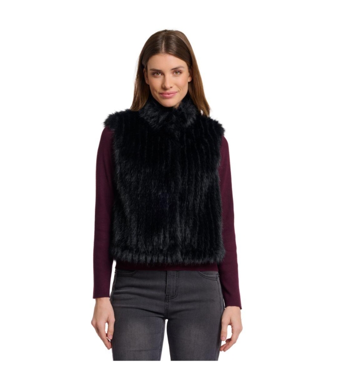Rino en Pelle Gilet with closure 9900 black