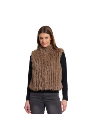 Rino en Pelle Gilet with closure 10868 toffee