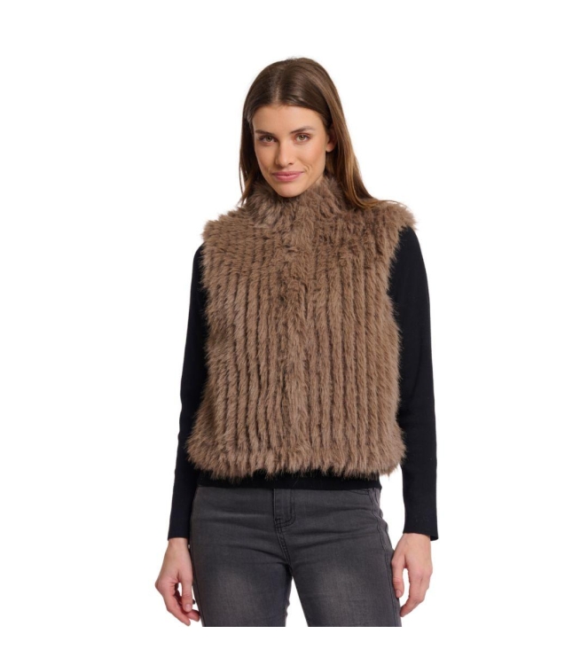 Rino en Pelle Gilet with closure 10868 toffee