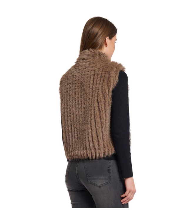 Rino en Pelle Gilet with closure 10868 toffee