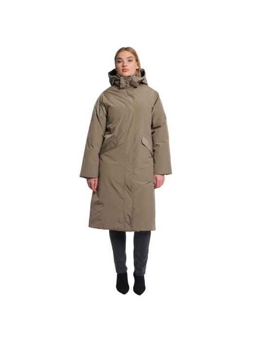 Rino en Pelle Padded coat with detachable hood 10870 pebble
