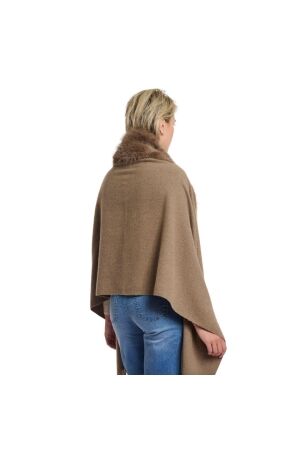 Rino en Pelle Cape with fur details 10868 toffee