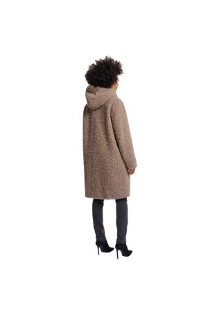 Rino en Pelle Teddy coat with hood 10868 toffee