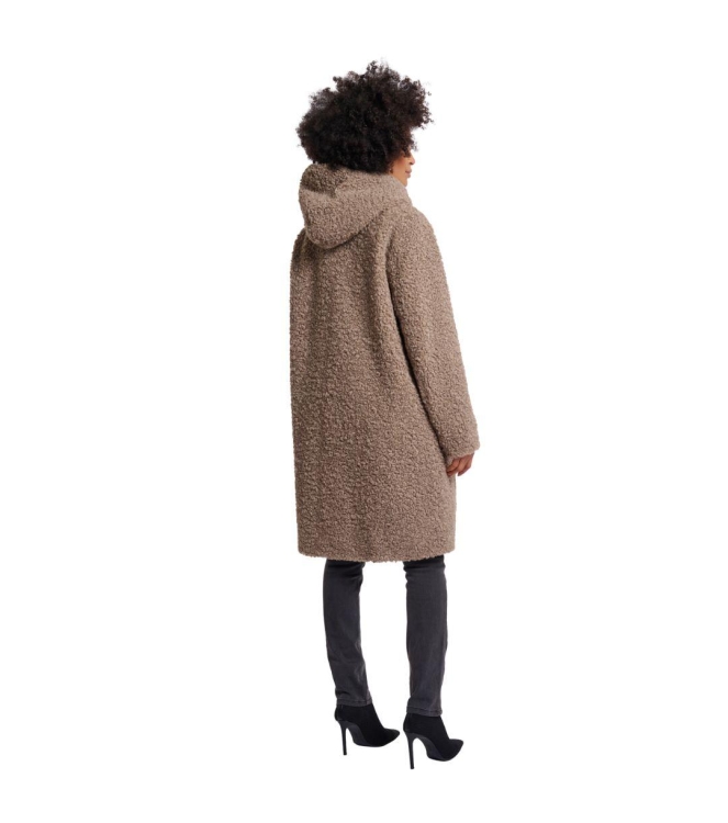 Rino en Pelle Teddy coat with hood 10868 toffee