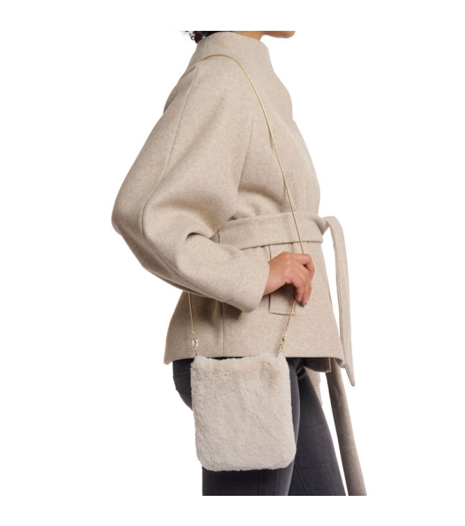 Rino en Pelle Small faux fur shoulderbag 9030 birch