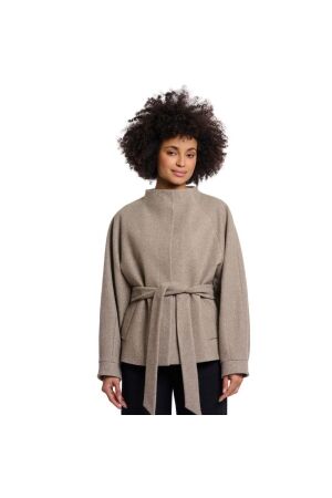 Rino en Pelle Short coat with collar 10904 toffee melange