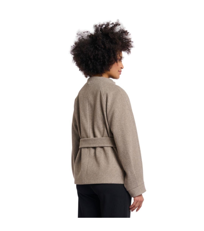 Rino en Pelle Short coat with collar 10904 toffee melange