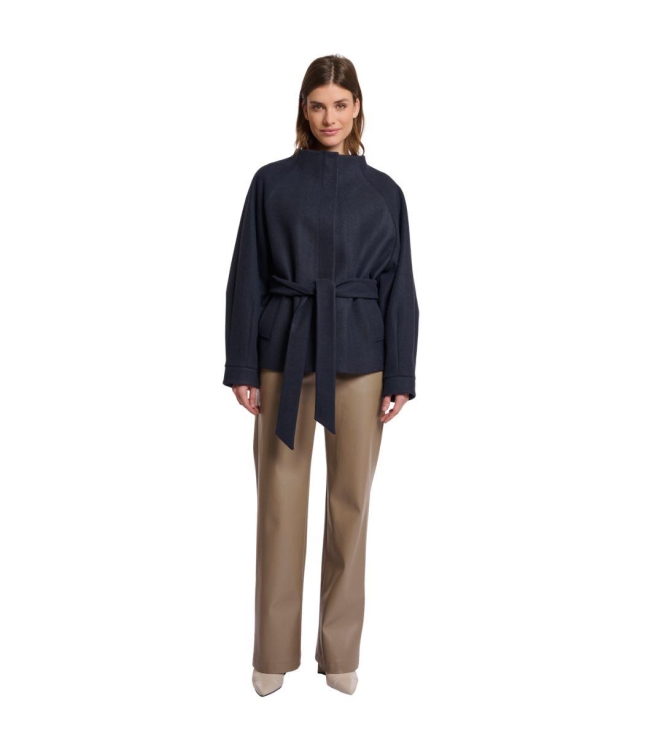 Rino en Pelle Short coat with collar 7730 navy