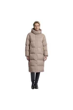 Rino en Pelle Long structure padded coat 10868 toffee