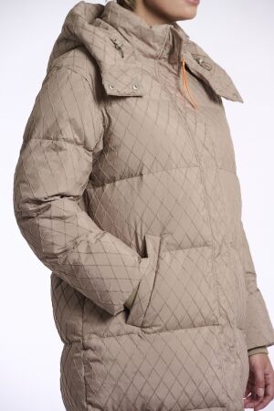 Rino en Pelle Long structure padded coat 10868 toffee