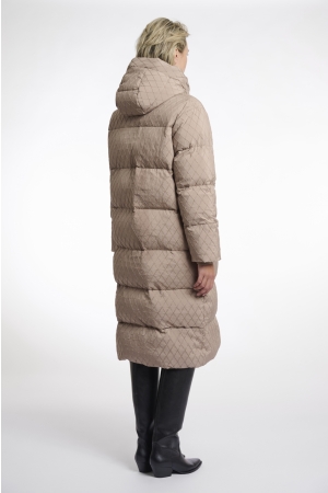 Rino en Pelle Long structure padded coat 10868 toffee