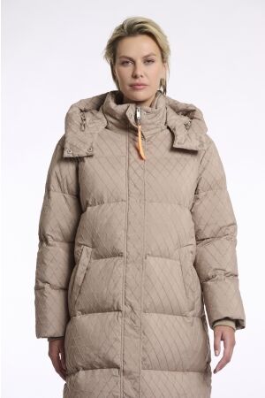 Rino en Pelle Long structure padded coat 10868 toffee