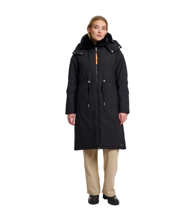 Rino en Pelle Outdoor jacket with detachable faux fur collar 9900 black