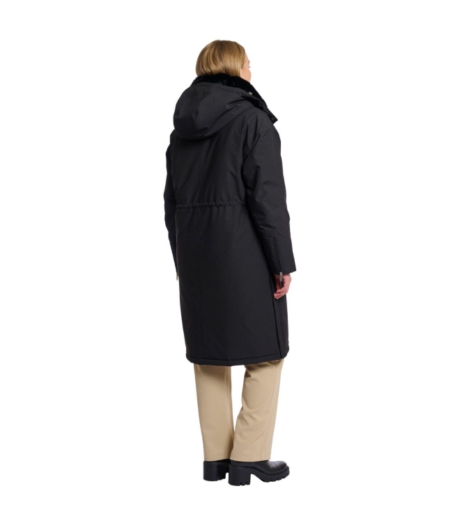 Rino en Pelle Outdoor jacket with detachable faux fur collar 9900 black