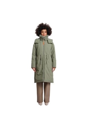 Rino en Pelle Outdoor jacket with detachable faux fur collar 10867 green ash