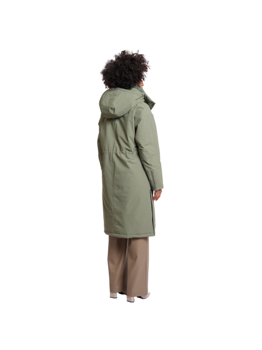 Rino en Pelle Outdoor jacket with detachable faux fur collar 10867 green ash