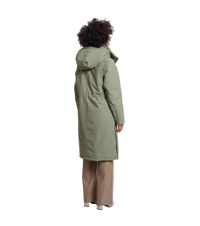 Rino en Pelle Outdoor jacket with detachable faux fur collar 10867 green ash
