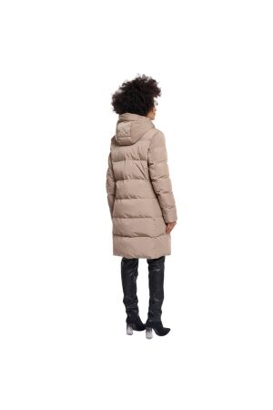 Rino en Pelle Long padded hooded coat 10868 toffee