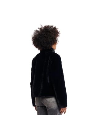 Rino en Pelle Single breasted fake fur jacket 9900 black