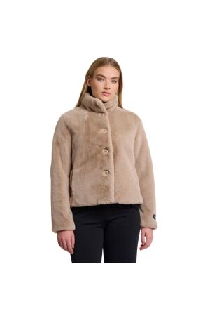 Rino en Pelle Single breasted fake fur jacket 10866 oat