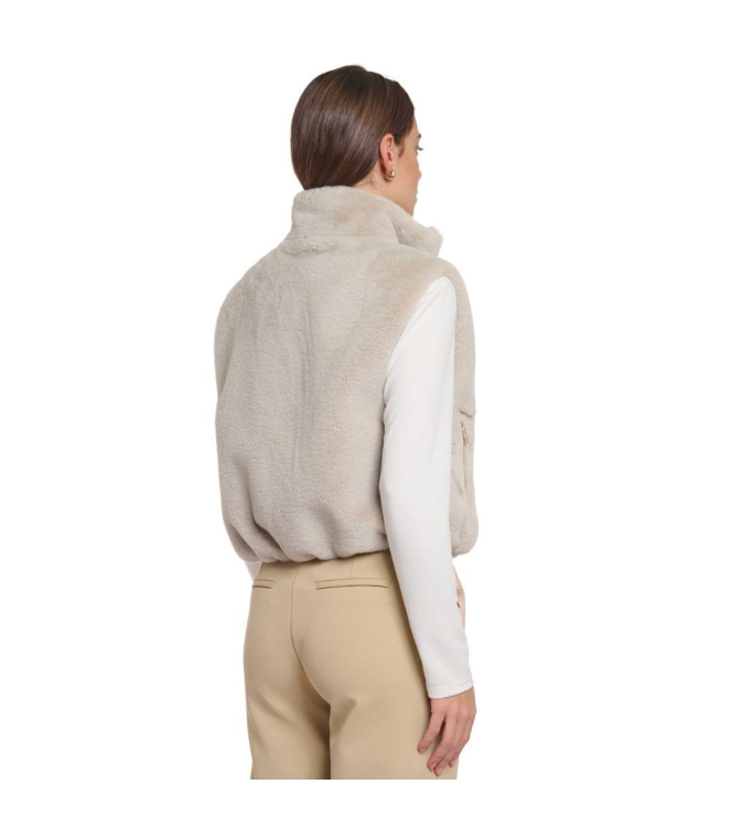 Rino en Pelle Short faux fur waistcoat 9030 birch