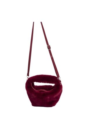 Rino en Pelle Small faux fur crossbody bag 10881 sugar plum