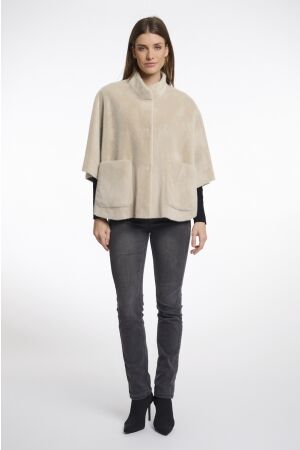 Rino en Pelle Faux fur cape 9030 birch