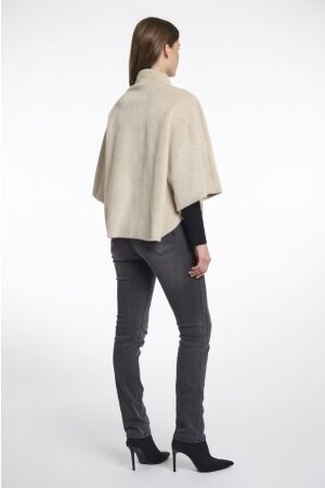 Rino en Pelle Faux fur cape 9030 birch