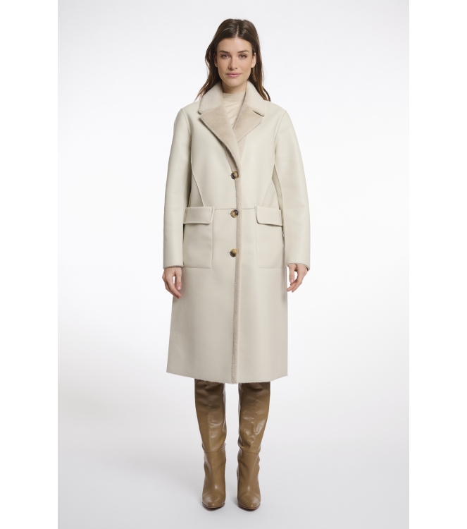 Rino en Pelle Reversible long coat 9030 birch