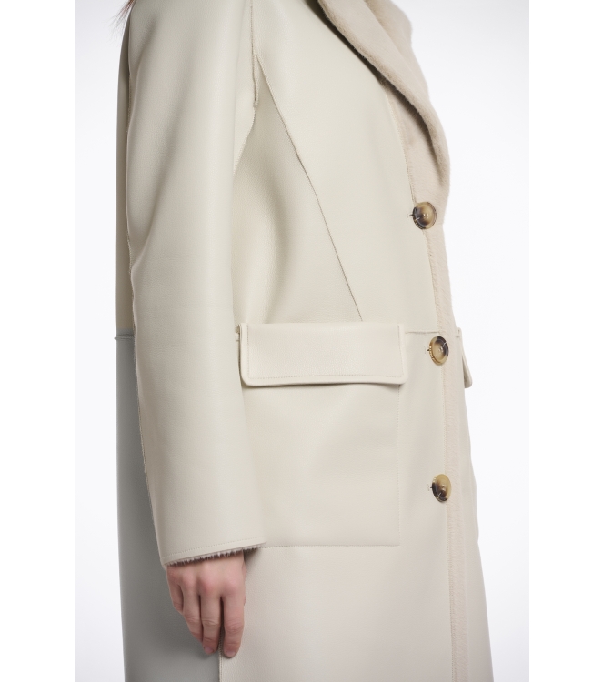 Rino en Pelle Reversible long coat 9030 birch