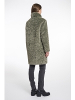 Rino en Pelle Mid long teddy coat 10867 green ash