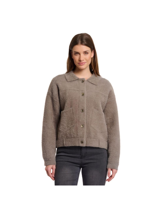 Rino en Pelle Boxy jacket 740 taupe