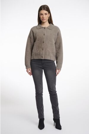 Rino en Pelle Boxy jacket 740 taupe
