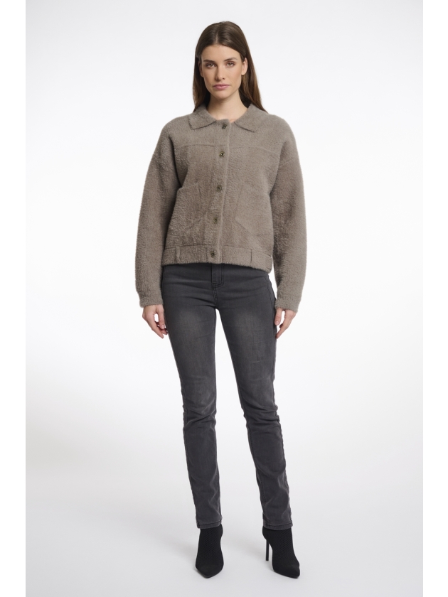 Rino en Pelle Boxy jacket 740 taupe