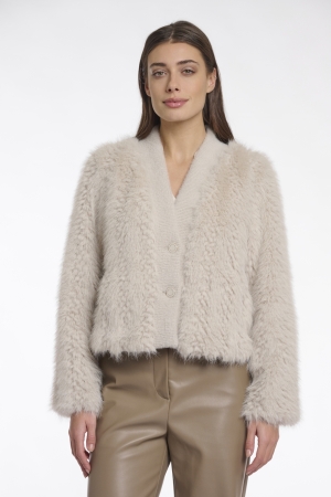 Rino en Pelle Short faux fur jacket 9030 birch