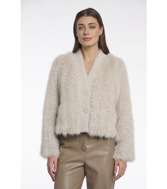 Rino en Pelle Short faux fur jacket 9030 birch