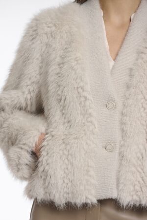 Rino en Pelle Short faux fur jacket 9030 birch