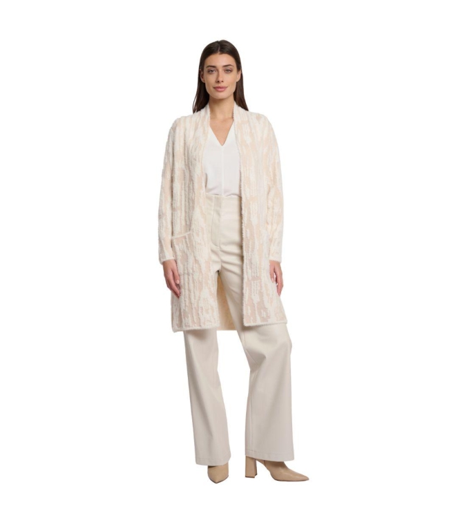 Rino en Pelle Long cardigan 10971 birch snow zebra