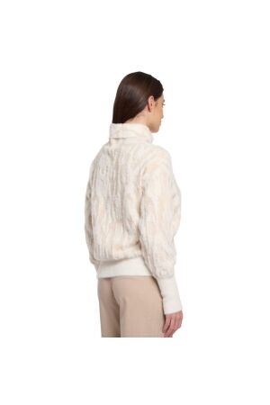 Rino en Pelle Boxy turtleneck sweater 10971 birch snow zebra