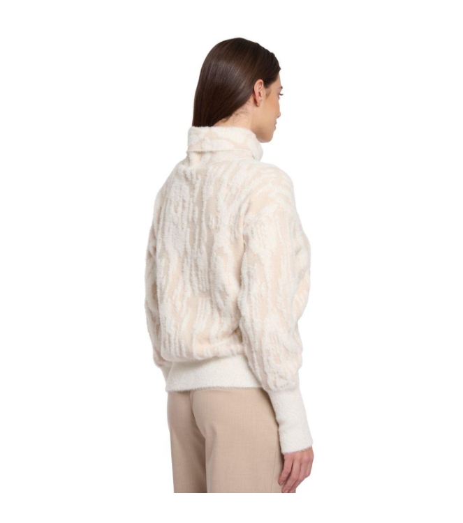 Rino en Pelle Boxy turtleneck sweater 10971 birch snow zebra