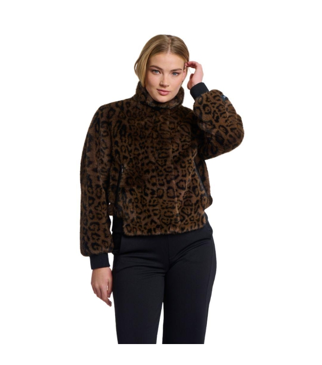 Rino en Pelle Short fake fur jacket 8980 leopard