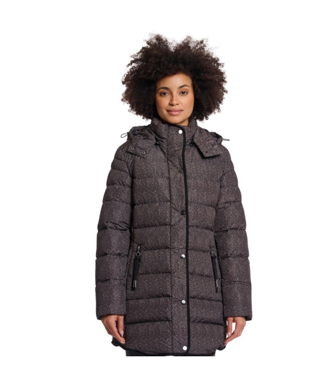 Rino en Pelle Padded coat with detachable hood 10921 micro snake