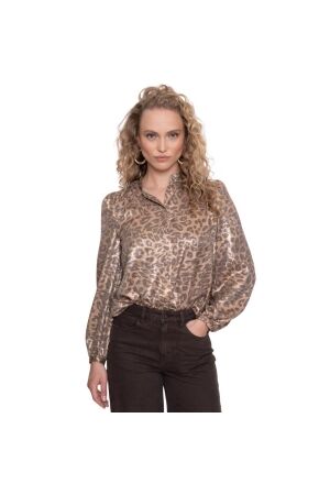 Geisha Blouse velvet look leopard 25 Gold