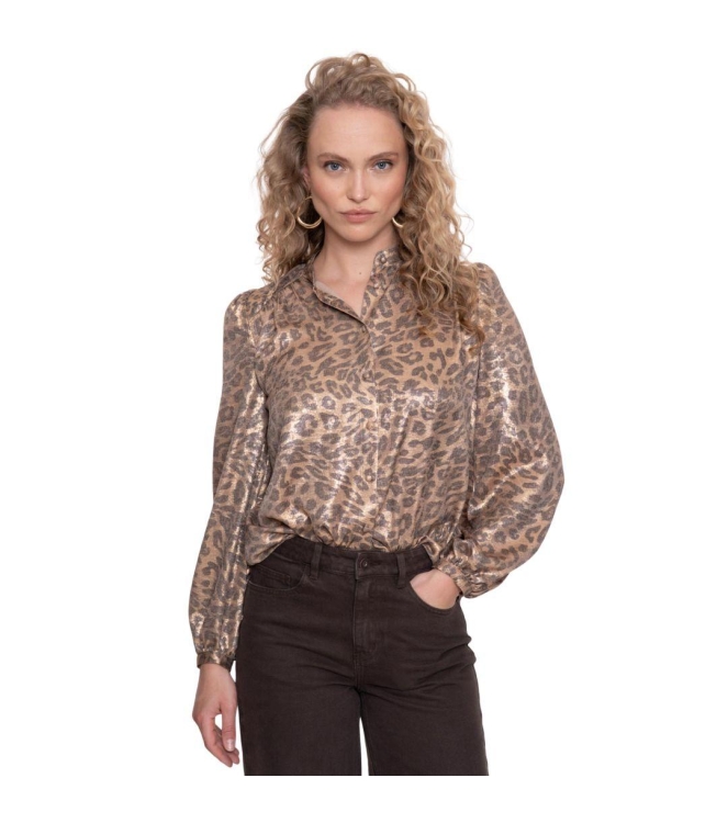 Geisha Blouse velvet look leopard 25 Gold