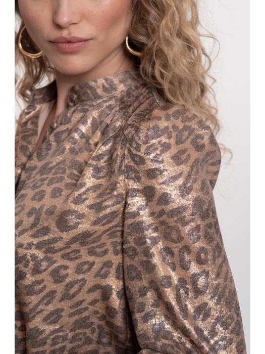 Geisha Blouse velvet look leopard 25 Gold