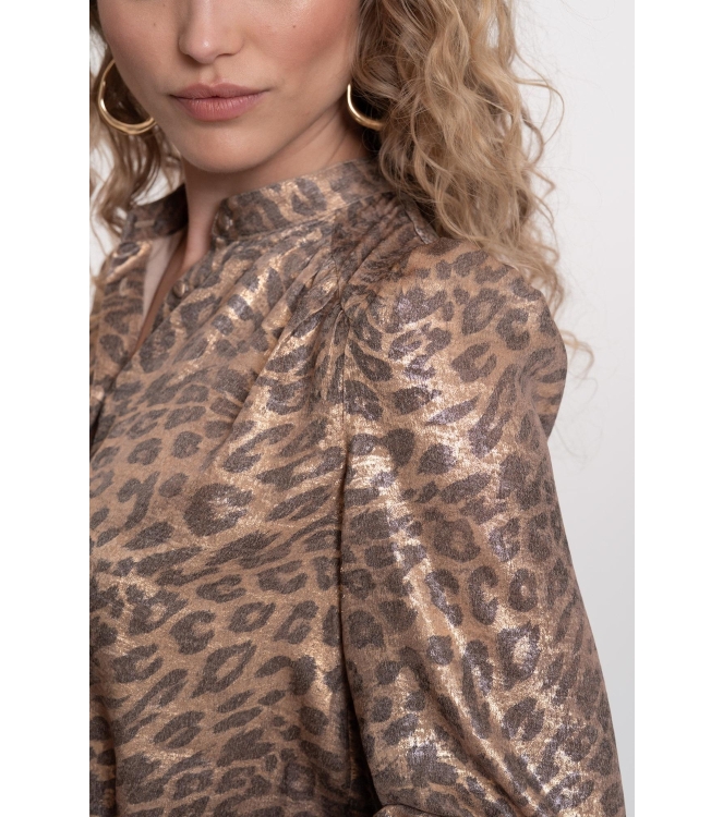Geisha Blouse velvet look leopard 25 Gold