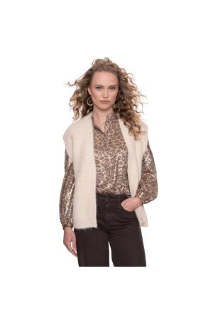 Geisha Gilet hairy 10 Off white