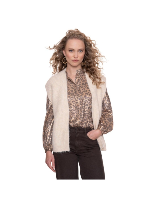Geisha Gilet hairy 10 Off white