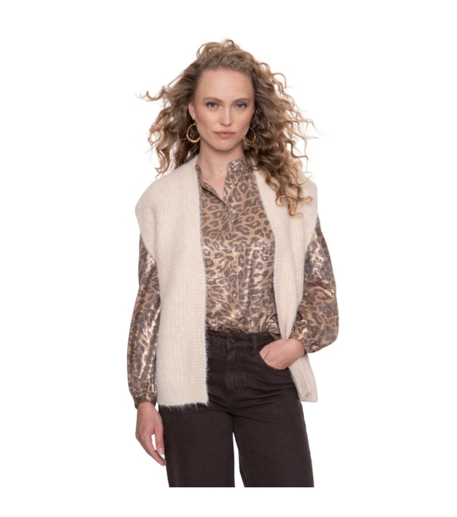 Geisha Gilet hairy 10 Off white